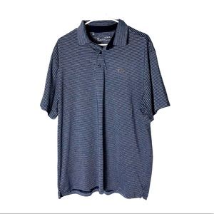 UNDER ARMOUR Golf Navy/Gray Stripe Heatgear Polo Men’s Small
